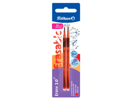 PELIKAN - RECAMBIO ROLLER ERASE 2.0 COLOR ROJO BLISTER DE 2 UNIDADES (Ref.9566324)