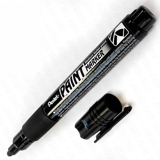 PENTEL - PAINT MARKER MARCADOR PERMANENTE PUNTA CONICA NEGRO -12U- (Ref.MMP20-AO)