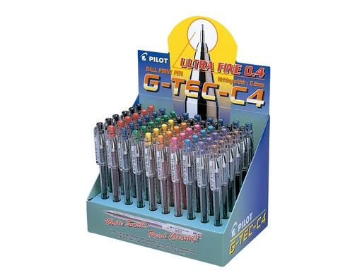 PILOT - BOLIGRAFO PUNTA AGUJA G-TEC-C4 EXPOSITOR DE 60 UNIDADES (Ref.BL-GC4-10C-60DPK / NEG410)