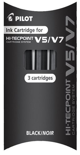 PILOT - RECAMBIO ROLLER V-5 RECARGABLE NEGRO BLISTER DE 3 (Ref.BXS-IC-B)