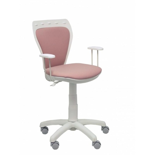 PIQUERAS Y CRESPO - SILLA JUVENIL SALINAS BLANCA MICRO ROSA (Ref.34CLBLE710RF)