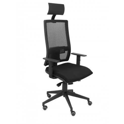 PIQUERAS Y CRESPO - SILLA OFICINA ERGONOMICA CON MECANISMO SINCRO REGULABLE EN ALTURA MOD. HORNA BRAZOS REGULABLES NEGRA (Ref.10SBALI840)