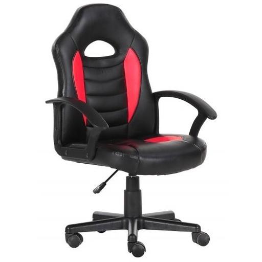 PIQUERAS Y CRESPO - SILLA PYC GAMING JUVENIL MOHEDAS REGULABLE EN ALTURA Y BRAZOS FIJOS SIMILPIEL NEGRO/ROJO 1000X550X520 MM (Ref.7219GSP840350RN)