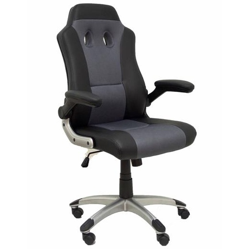 PIQUERAS Y CRESPO - SILLA PYC GAMING TALAVE REGULABLE EN ALTURA Y BRAZOS RETRACTILES SIMILPIEL NEGRO/GRIS 1200X700X580 MM (Ref.7218BSP840600NGRN)