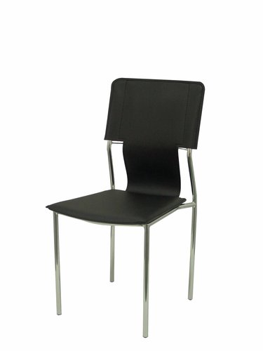 PIQUERAS Y CRESPO - SILLA REOLID CONFIDENTE ESTRUCTURA CROMADA ASIENTO Y RESPALDO TAPIZADO EN SIMILPIEL SIMILPIEL NEGRO PACK de 4 (Ref.PACK4219NE)