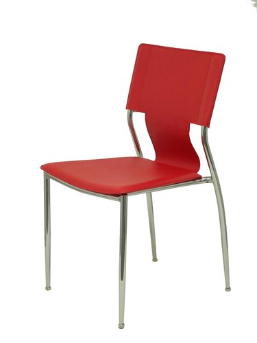 PIQUERAS Y CRESPO - SILLA REOLID CONFIDENTE ESTRUCTURA CROMADA ASIENTO Y RESPALDO TAPIZADO EN SIMILPIEL SIMILPIEL ROJO PACK de 4 (Ref.PACK4219RJ)