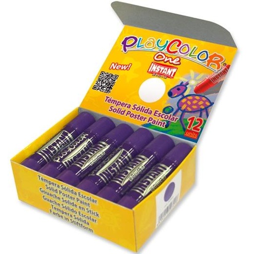 PLAYCOLOR - INSTANT TÉMPERAS SÓLIDAS BASIC ONE BARRA 10GR CAJA 12U LILA (Ref.10741)
