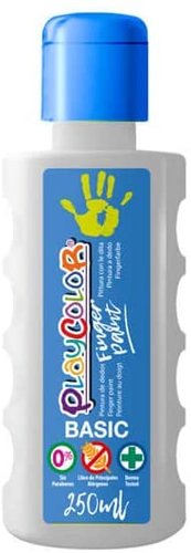 PLAYCOLOR - PINTURA DE DEDOS FINGER PAINT BASIC BOTELLA 250ML BLANCO (Ref.17601)