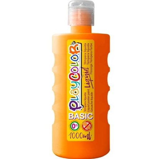 PLAYCOLOR - TÉMPERA LÍQUIDA BASIC BOTELLA 1000ML NARANJA (Ref.19501)