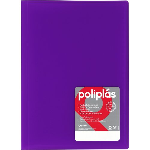 POLIPLAS - CARPETA FUNDAS (TARIFARIO) GRAFOPLAS PP FLEXIBLE TRANS. Fº 40 F. MALVA (Ref.1441235)