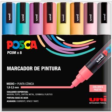 POSCA - ESTUCHE 8 UDS. PC-5M PASTEL UNIBALL (Ref.182634810)