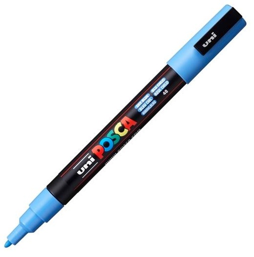 POSCA - MARCADOR T.OPACA NO PERM. UNI 0,9 (PC-3M) AZUL CIELO (Ref.263772000/036822000)