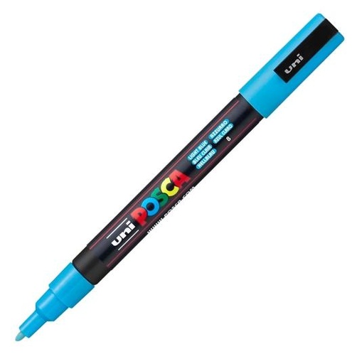 POSCA - MARCADOR T.OPACA NO PERM. UNI 0,9 (PC-3M) AZUL CLARO (Ref.263590000/156729000)