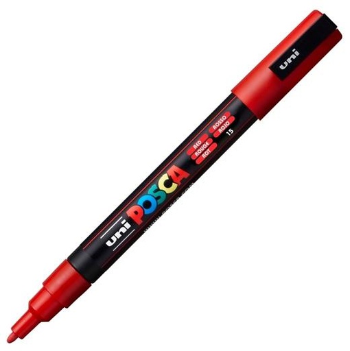 POSCA - MARCADOR T.OPACA NO PERM. UNI 0,9 (PC-3M) ROJO (Ref.263632000/156596000)