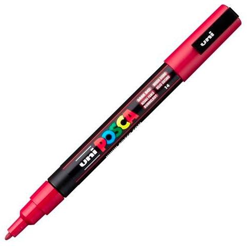 POSCA - MARCADOR T.OPACA NO PERM. UNI 0,9 (PC-3M) ROJO OSCURO (Ref.263962000/202333000)