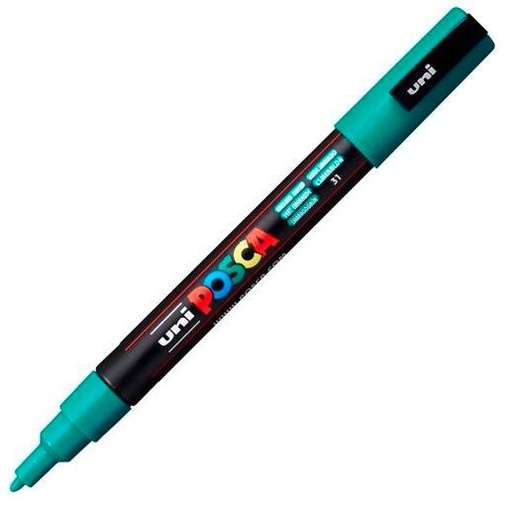 POSCA - MARCADOR T.OPACA NO PERM. UNI 0,9 (PC-3M) VERDE ESMERALDA (Ref.263764000/036814000)