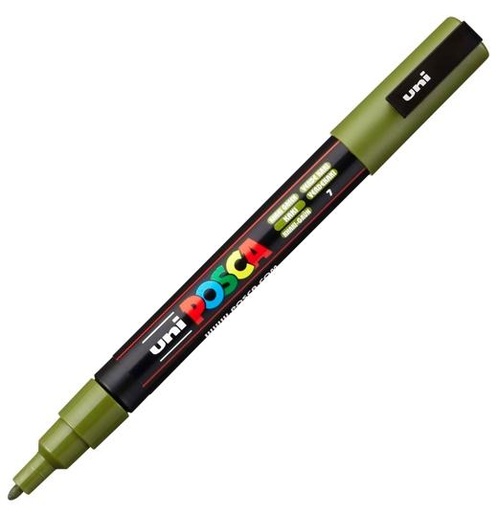 POSCA - MARCADOR T.OPACA NO PERM. UNI 0,9 (PC-3M) VERDE KAKI (Ref.263954000/202325000)