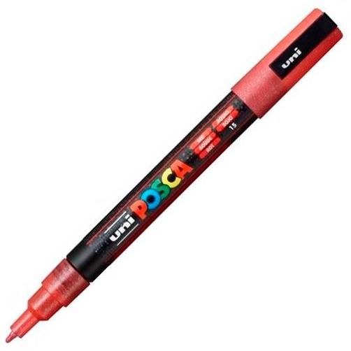POSCA - MARCADOR T.OPACA NO PERM. UNI 0,9 (PC-3ML) PURPURINA ROJO (Ref.265488000/198010000)
