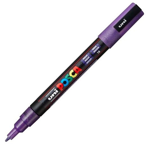 POSCA - MARCADOR T.OPACA NO PERM. UNI 0,9 (PC-3ML) PURPURINA VIOLETA (Ref.265462000/197996000)