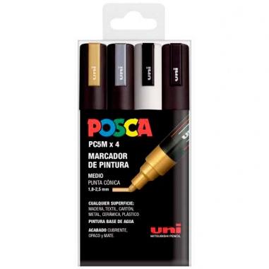 POSCA - UNIBALL MARCADOR PC-5M/4C NO PERMANENTE 1.8MM-2.5MM COLORES SURTIDOS GSWB -ESTUCHE 4U- (Ref.182634683)