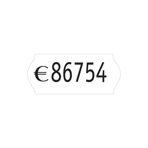 PRYSE - ETIQUETAS de PRECIOS ADH.NORMAL 26x12 mm ONDA BLANCO ROLLO 1.000 uds. (Ref.1531011/1530011)