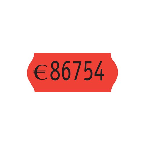PRYSE - ETIQUETAS de PRECIOS ADH.NORMAL 26x12 mm ONDA NARANJA FLUOR ROLLO 1.000 uds. (Ref.1531014/1530014)
