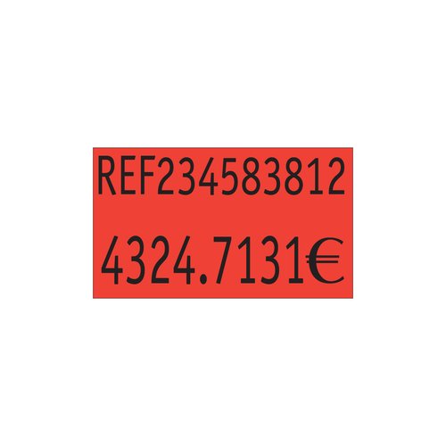 PRYSE - ETIQUETAS de PRECIOS ADH.REMOVIBLE 26x16 mm NARANJA FLUOR ROLLO 1.000 uds. (Ref.1531019/1530019)