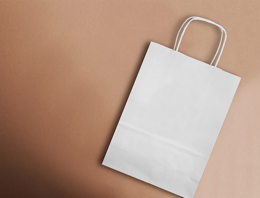 Q-CONNECT - BOLSA PAPEL CELULOSA BLANCO L CON ASA RETORCIDA 320X400X14 MM (Ref.KF03758)