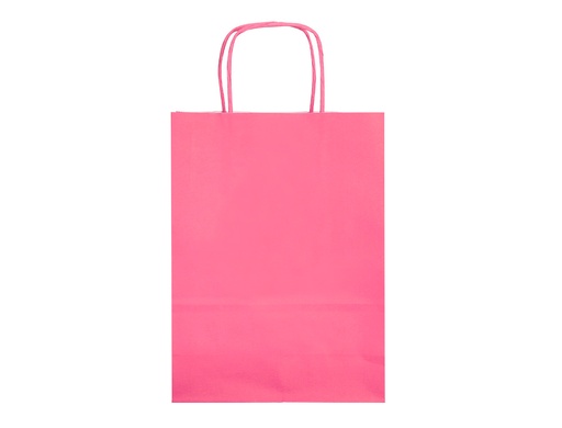 Q-CONNECT - BOLSA PAPEL CELULOSA ROSA M CON ASA RETORCIDA 270X370X12 MM (Ref.KF03754)