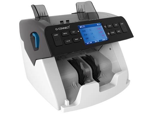 Q-CONNECT - DETECTOR Y CONTADOR DE BILLETES FALSOS SENSOR DOBLE CIS ACTUALIZACION DIVISAS USB TARJETA SD O (Ref.KF17281)