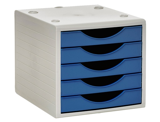 Q-CONNECT - FICHERO CAJONES DE SOBREMESA 5 CAJONES COLOR AZUL OPACO 270X340X260 MM (Ref.KF11529)