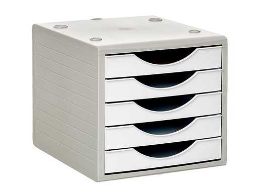Q-CONNECT - FICHERO CAJONES DE SOBREMESA 5 CAJONES COLOR BLANCO OPACO 270X340X260 MM (Ref.KF11530)