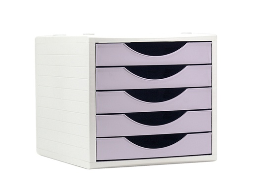 Q-CONNECT - FICHERO CAJONES DE SOBREMESA 5 CAJONES COLOR LAVANDA PASTEL 270X340X260 MM (Ref.KF11534)