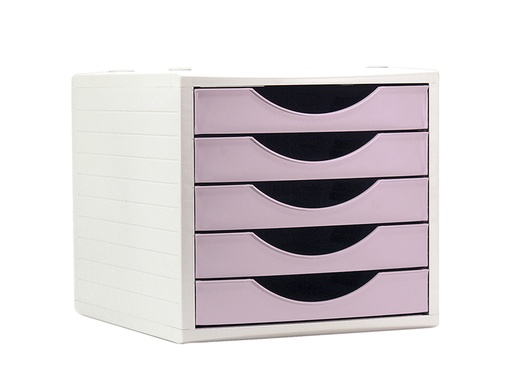 Q-CONNECT - FICHERO CAJONES DE SOBREMESA 5 CAJONES COLOR ROSA PASTEL 270X340X260 MM (Ref.KF11535)