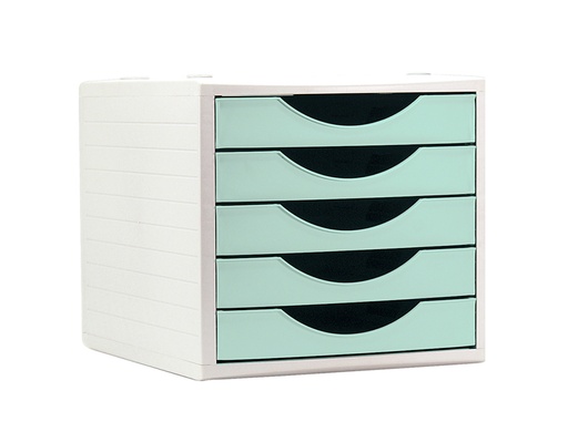 Q-CONNECT - FICHERO CAJONES DE SOBREMESA 5 CAJONES COLOR VERDE PASTEL 270X340X260 MM (Ref.KF11536)
