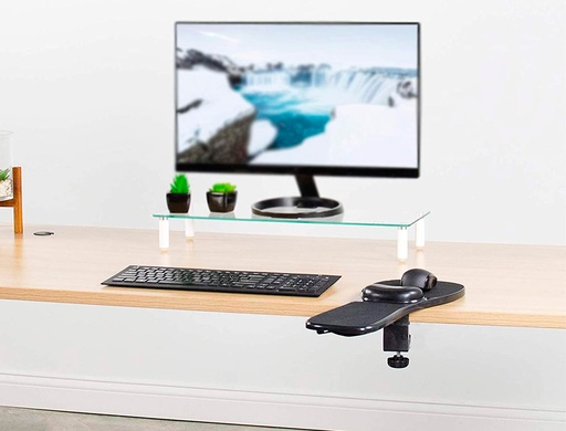 Q-CONNECT - REPOSABRAZOS ERGONOMICO CON ALFOMBRILLA DE RATON Y APOYO DE MUÑECA COLOR NEGRO 220X140X480 MM (Ref.KF16947)