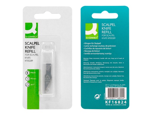Q-CONNECT - REPUESTO CUTER BISTURI KF00289 BLISTER DE 5 UNIDADES (Ref.KF16824)