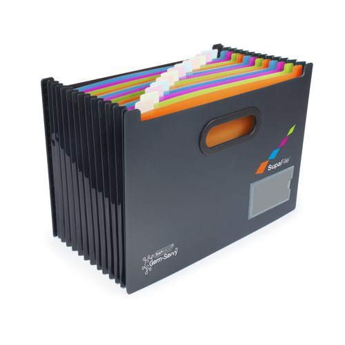 RAPESCO - BASTIDOR CARPETAS COLGANTES ANTIBACTERIANO SUPAFILE A4 13 POCKET (1500 hojas) NEGRO (Ref.1489)