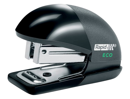 RAPID - GRAPADORA MINI FASHION ECO PLASTICO 100% RECICLADO CAPACIDAD 10 HOJAS USA GRAPAS 24/6 Y 26/6 COLOR NEGRO (Ref.24846201)