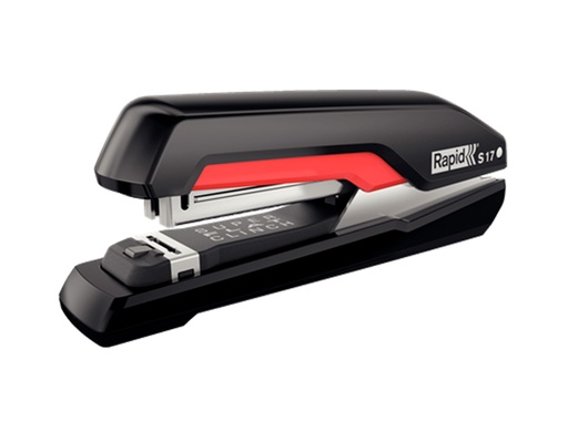 RAPID - GRAPADORA S17 FULLSTRIP PLASTICO CAPACIDAD DE GRAPADO 30 HOJAS USA GRAPAS 24/6 Y 26/6 COLOR NEGRO/ROJO (Ref.5000538)