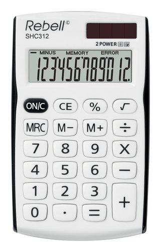 REBELL - CALCULADORA de BOLSILLO 12 DIGITOS SHC-312 NEGRO (Ref.RE-SHC312BK BX)