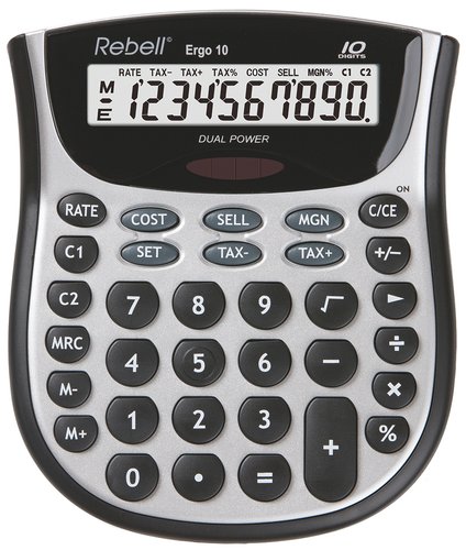 REBELL - CALCULADORA SOBREMESA 10 DIGITOS ERGO 10 (Ref.RE-Ergo 10)