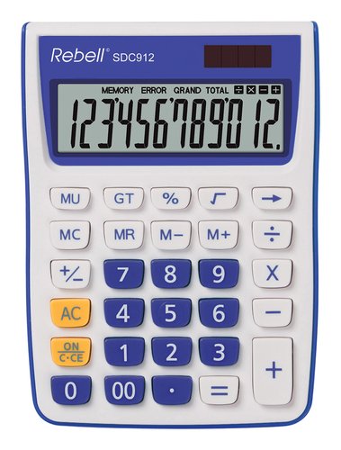 REBELL - CALCULADORA SOBREMESA 12 DIGITOS SDC-912 AZUL (Ref.RE-SDC912VL BX)