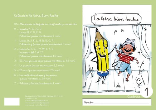 REBOST - CUADERNO (CAS.) LA LETRA BIEN HECHA "MINUSCULAS" Nº 1 (Ref.MIN.Nº1)