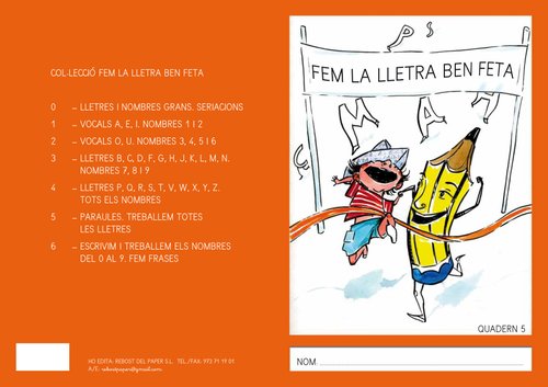 REBOST - CUADERNO (CAT.) FEM LA LLETRA BEN FETA "MAJUSCULAS" Nº 5 (Ref.MAY.Nº5-CAT)