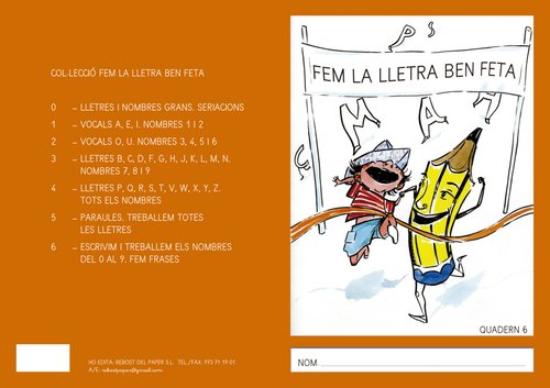 REBOST - CUADERNO (CAT.) FEM LA LLETRA BEN FETA "MAJUSCULAS" Nº 6 (Ref.MAY.Nº6-CAT)