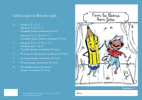 REBOST - CUADERNO (CAT.) FEM LA LLETRA BEN FETA "MINUSCULAS" Nº 1 (Ref.MIN.Nº1-CAT)