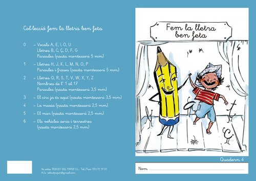 REBOST - CUADERNO (CAT.) FEM LA LLETRA BEN FETA "MINUSCULAS" Nº 4 (Ref.MIN.Nº4-CAT)