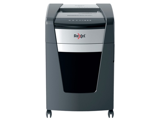 REXEL - DESTRUCTORA DE DOCUMENTOS MOMENTUM EXTRA XP420+ CAPACIDAD CORTE 20 H P4 DESTRUYE GRAPAS CLIPS CD Y (Ref.2021421XEU)
