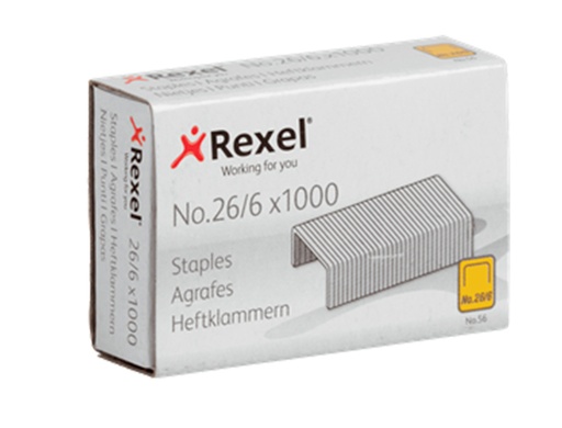 REXEL - GRAPAS 26/6 GALVANIZADAS -CAJA DE 1000- (Ref.ACCO6131)